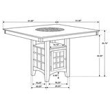 Gabriel Cappuccino Square Upholstered Back Counter Height Set