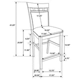 Gabriel Cappuccino Square Upholstered Back Counter Height Set