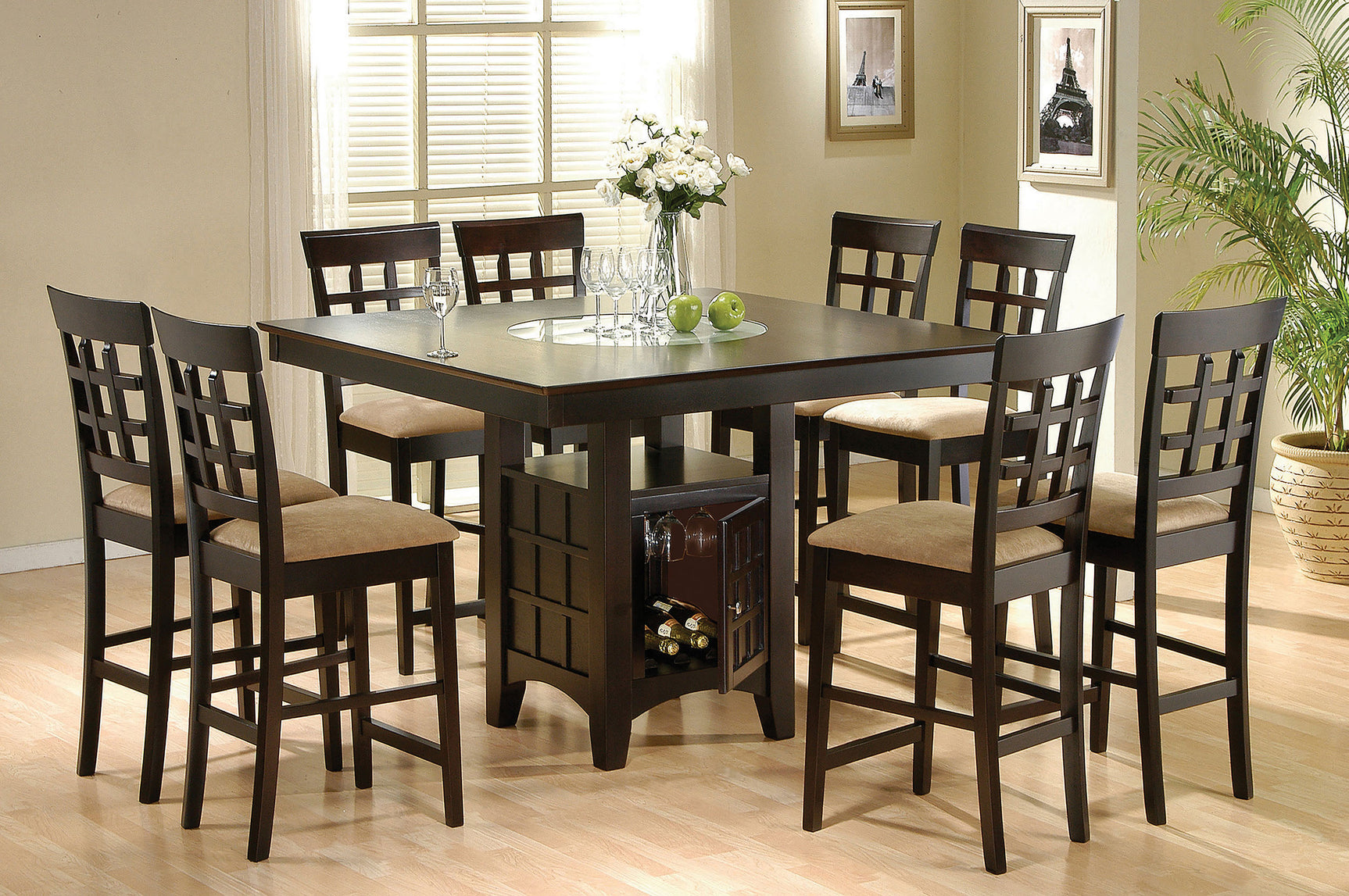 Gabriel Cappuccino Square Counter Height Set