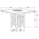 Gabriel Cappuccino Square Counter Height Set