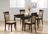 Gabriel Cappuccino Upholstered Back Extension Leaf Dining Room Set