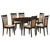 Gabriel Cappuccino Upholstered Back Extension Leaf Dining Room Set