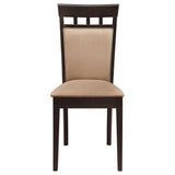 Gabriel Cappuccino Upholstered Back Extension Leaf Dining Room Set