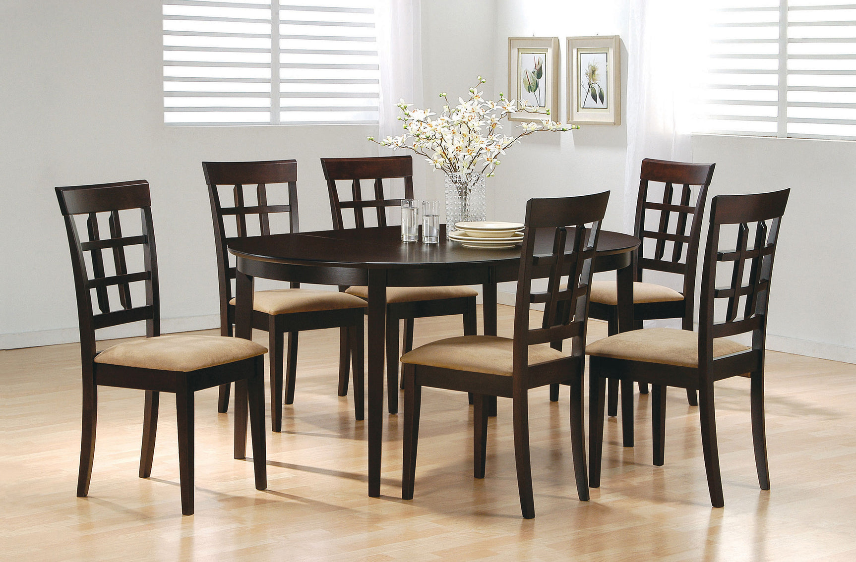 Gabriel Cappuccino Extension Leaf Dining Room Set
