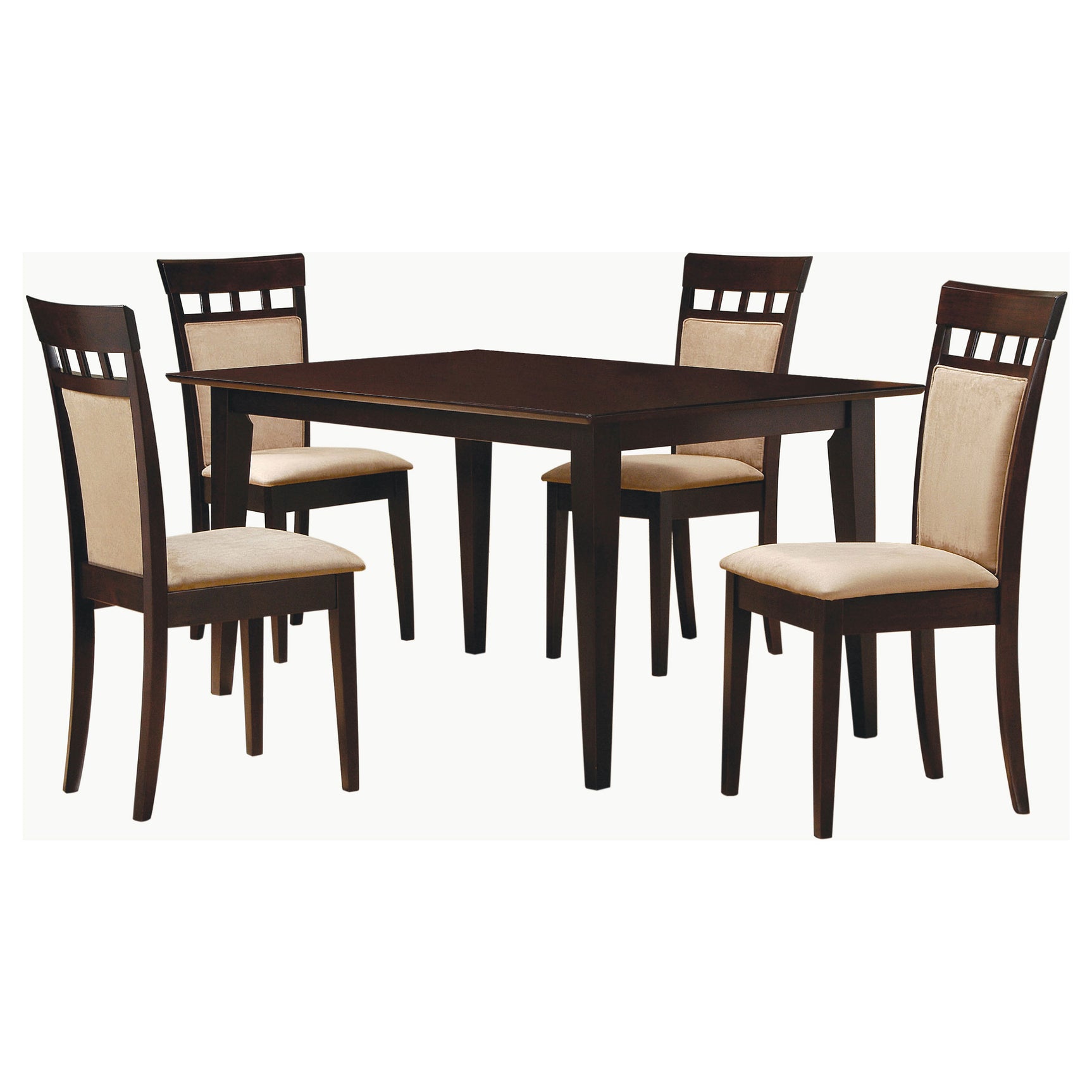 Gabriel Cappuccino Upholstered Back Rectangular 59-inch Dining Room Set