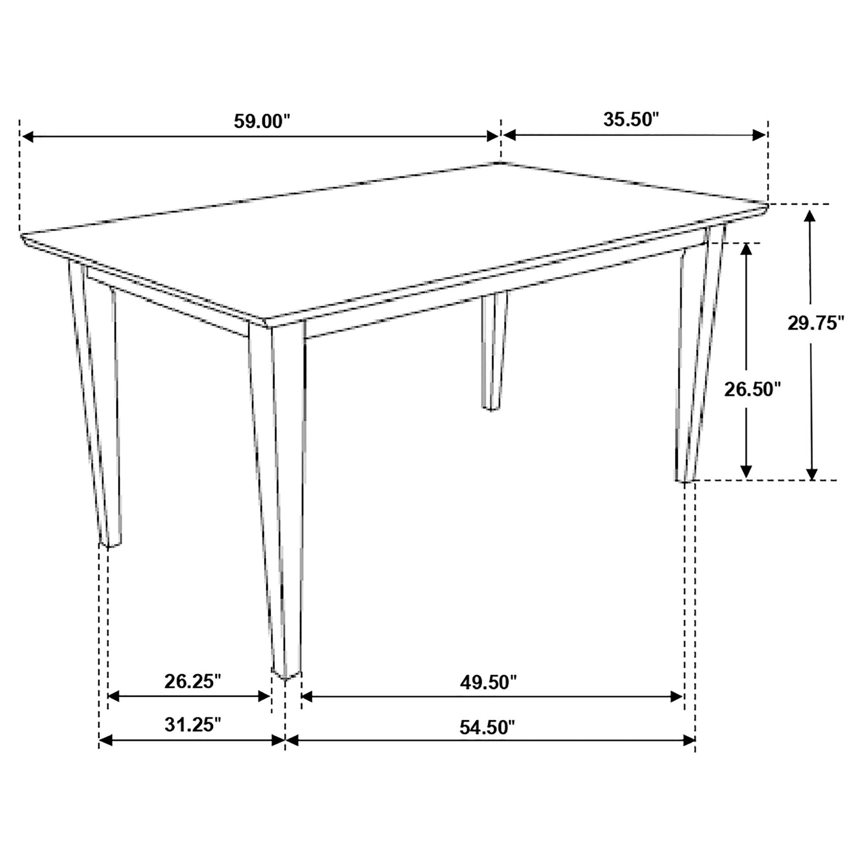 Gabriel Cappuccino Rectangular 59-inch Dining Room Set