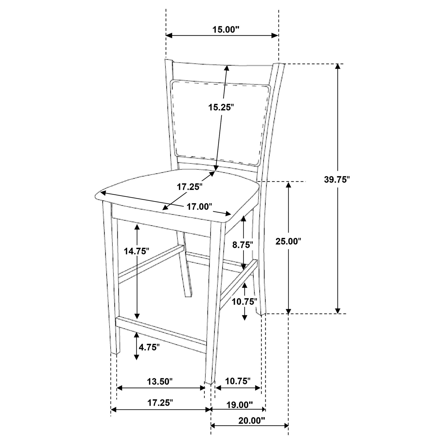 Jaden Espresso Square Counter Height Set