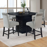 Stanton Black Gray Square Counter Height Set