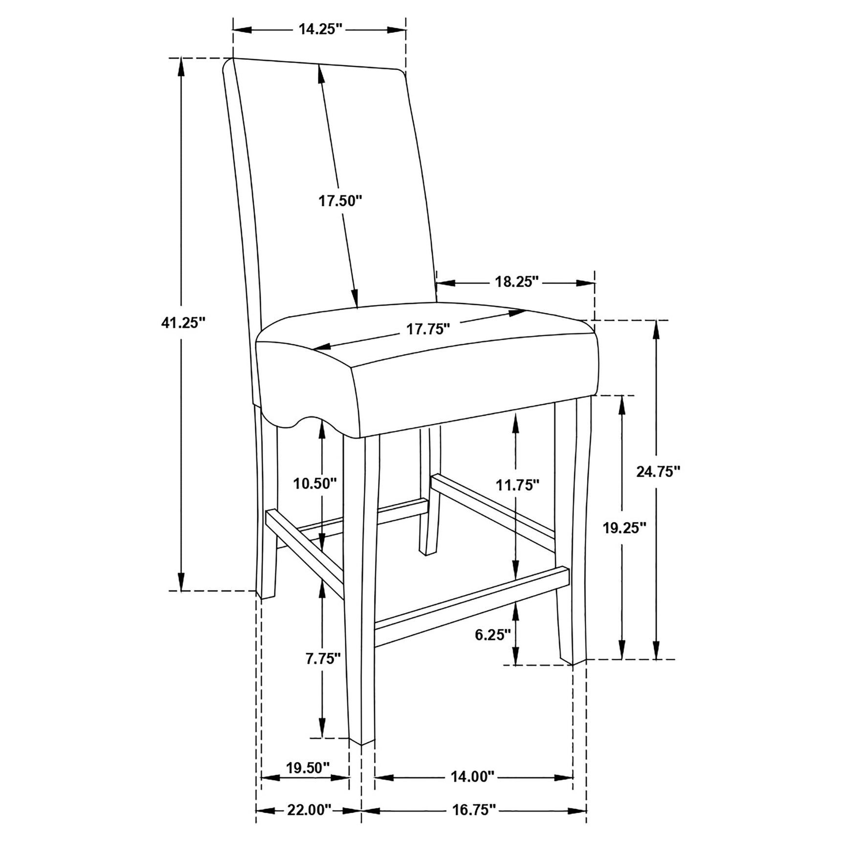 Stanton Black Gray Square Counter Height Set