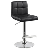 Adjustable Height Bar Stools Chrome and Black (Set of 2)