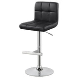 Adjustable Height Bar Stools Chrome and Black (Set of 2)