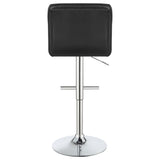Adjustable Height Bar Stools Chrome and Black (Set of 2)