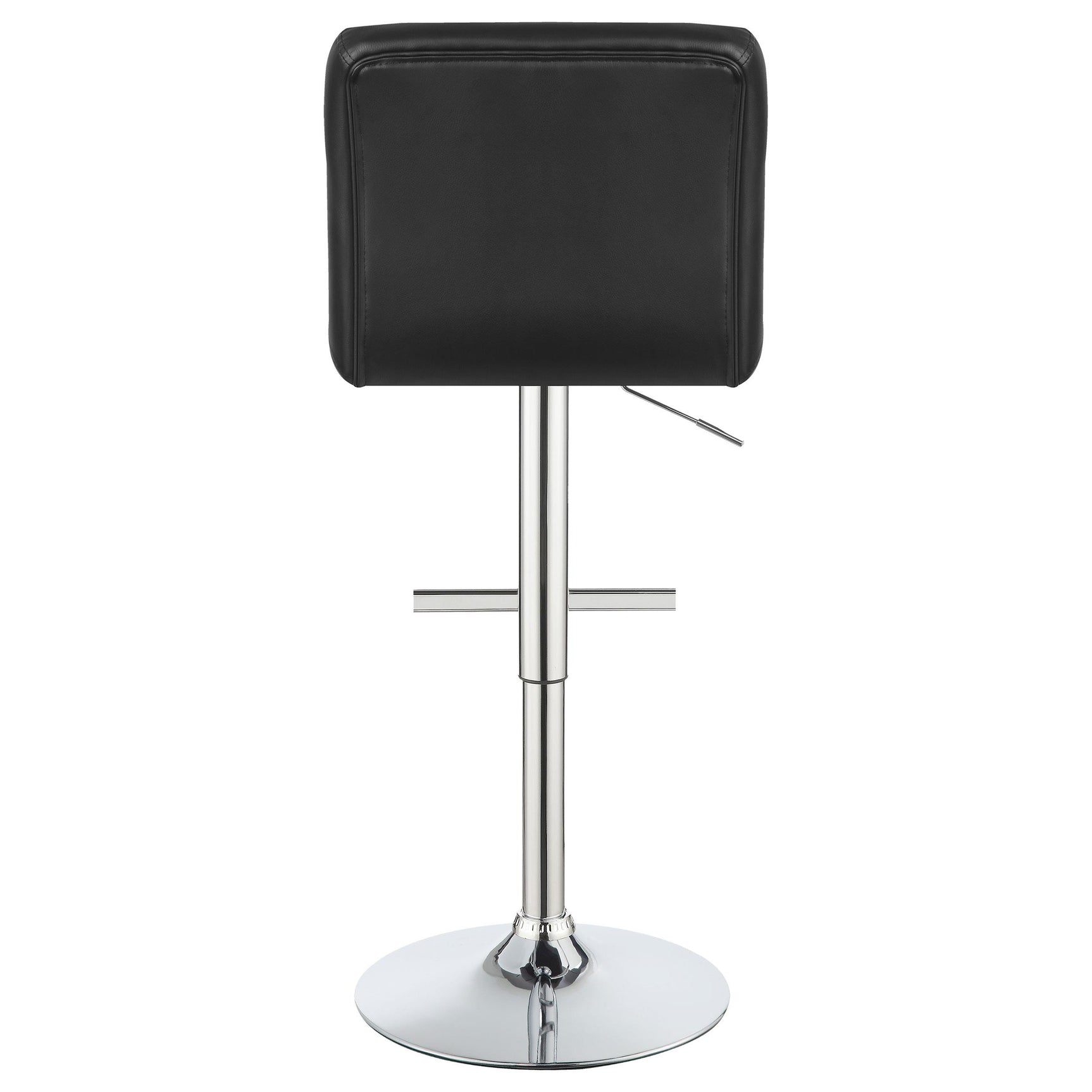 Adjustable Height Bar Stools Chrome and Black (Set of 2)