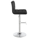 Adjustable Height Bar Stools Chrome and Black (Set of 2)