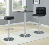 Adjustable Height Bar Stools Chrome and Black (Set of 2)