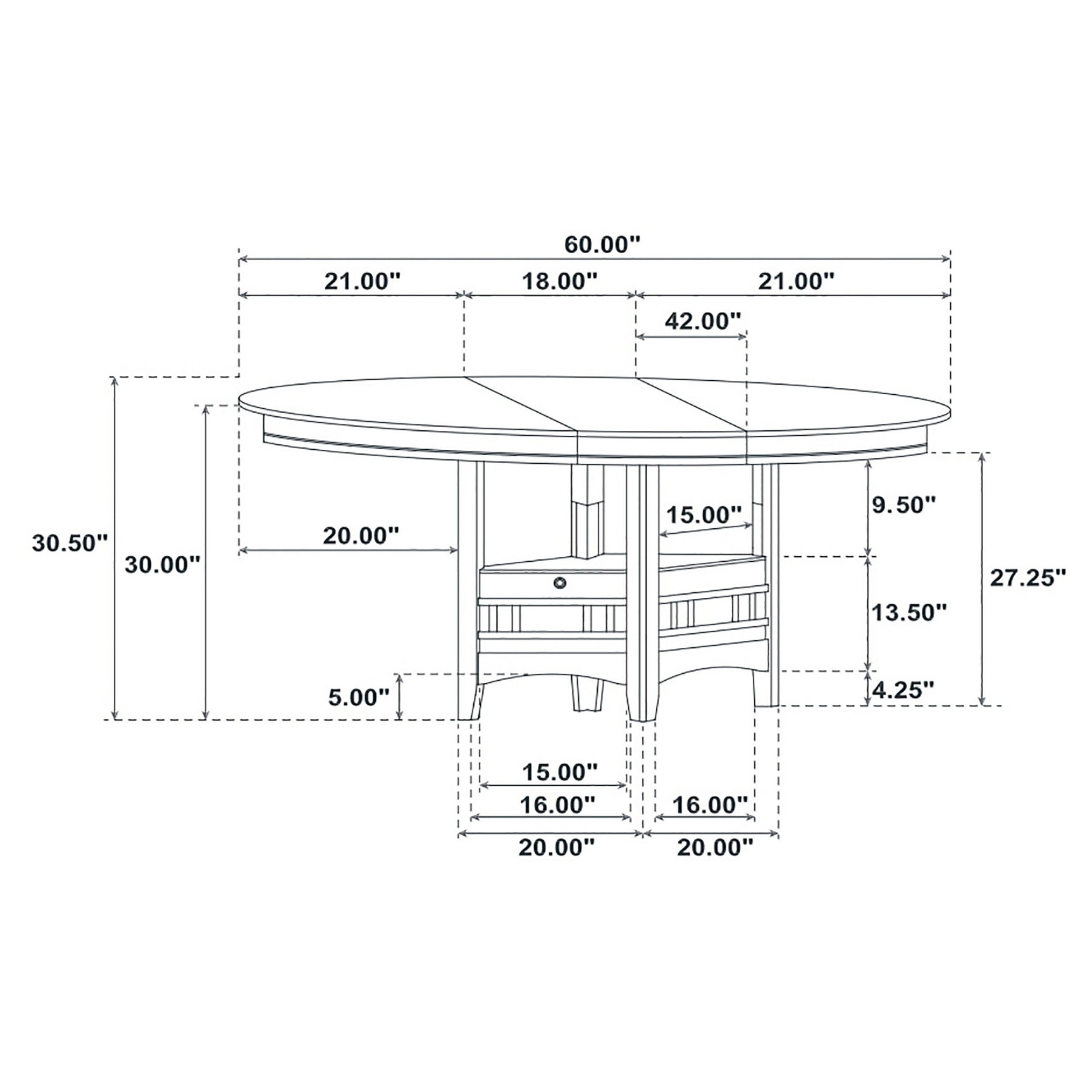 Lavon Espresso Oval Extension Leaf Dining Room Set