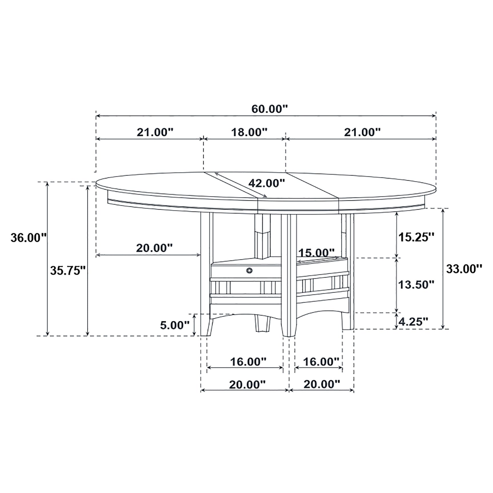 Lavon Espresso Oval Counter Height Set