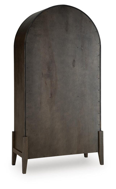 Benhall Dark Brown Accent Cabinet — back view