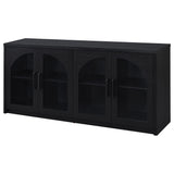 Riva 4-door Dining Sideboard Buffet Storage Credenza Black