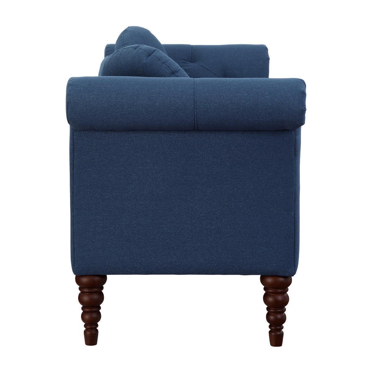 Adira Blue Upholstered Tufted Sofa