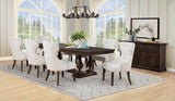 Ridgewell Rectangular Trestle Dining Table Dark Oak
