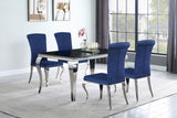 Carone Blue 61-inch Rectangular Glass Dining Room Set