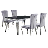 Carone Grey 61-inch Rectangular Glass Dining Room Set