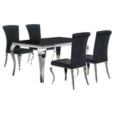 Carone Black 61-inch Rectangular Glass Dining Room Set
