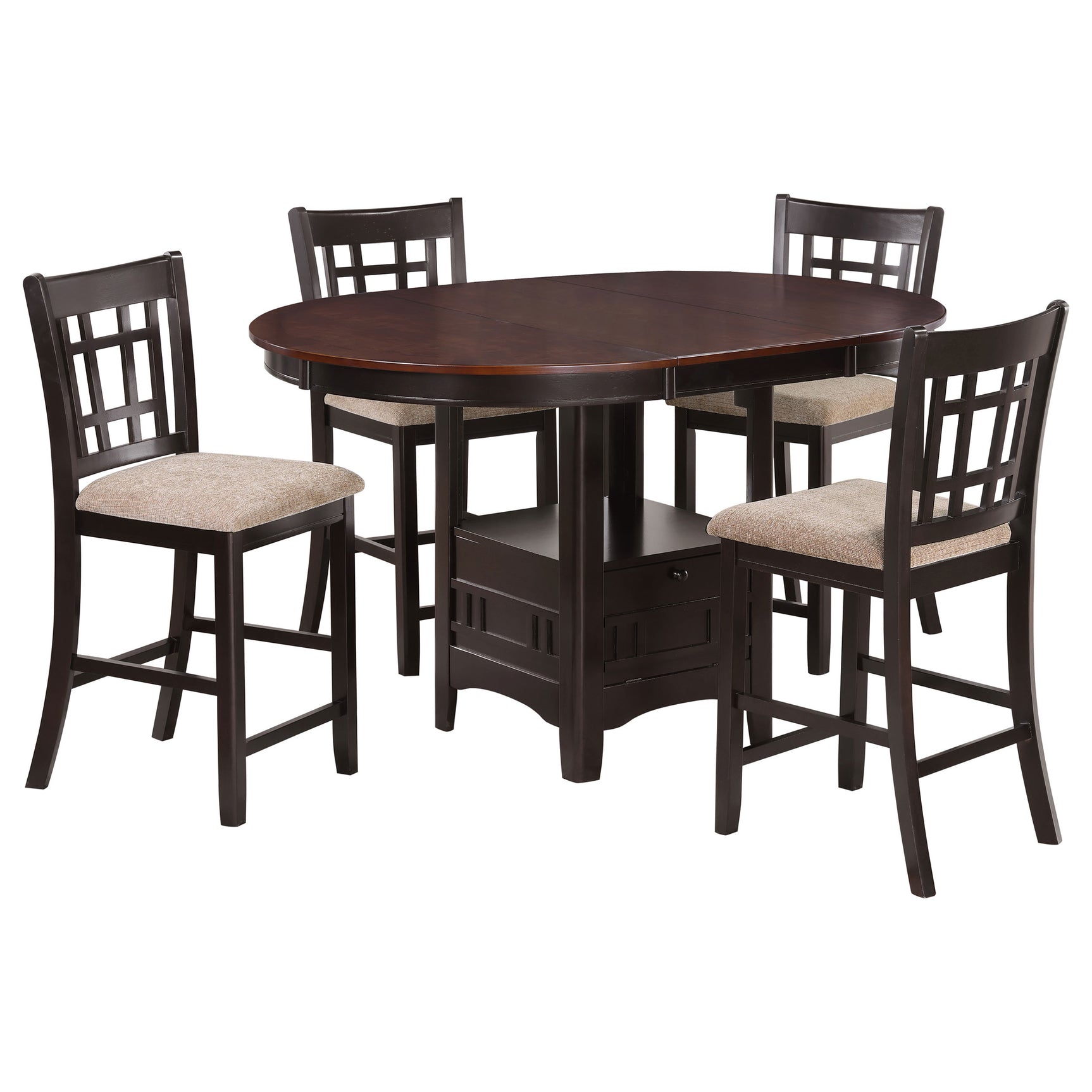 Lavon Chestnut Oval Counter Height Set
