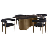 Edson Bronze Rectangular Glass Top Dining Room Set