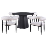 Camden Black Round Faux Marble Top Dining Room Set