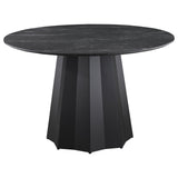 Camden Black Round Faux Marble Top Dining Room Set