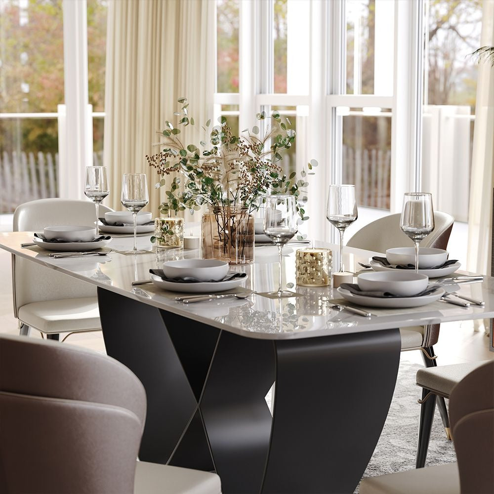 Amara Glossy White Dining Table