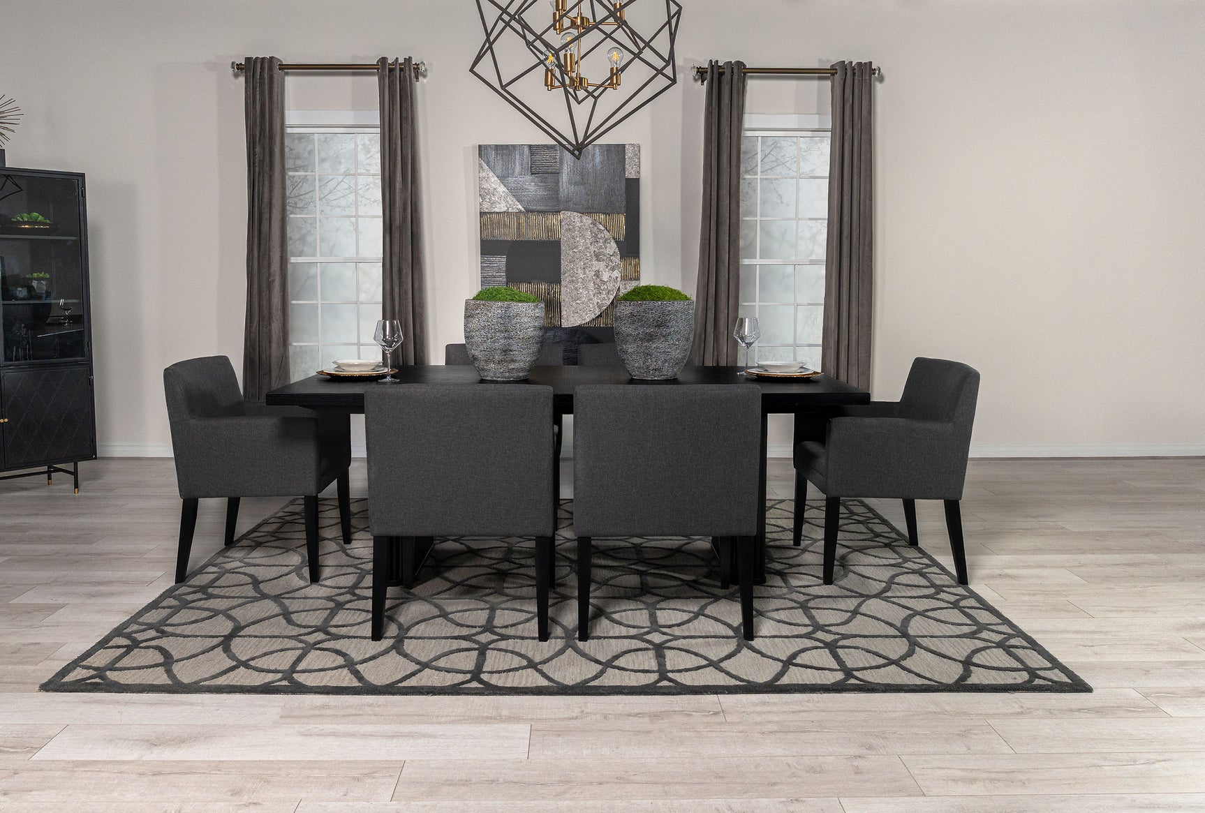 Catherine Black Rectangular Dining Room Set