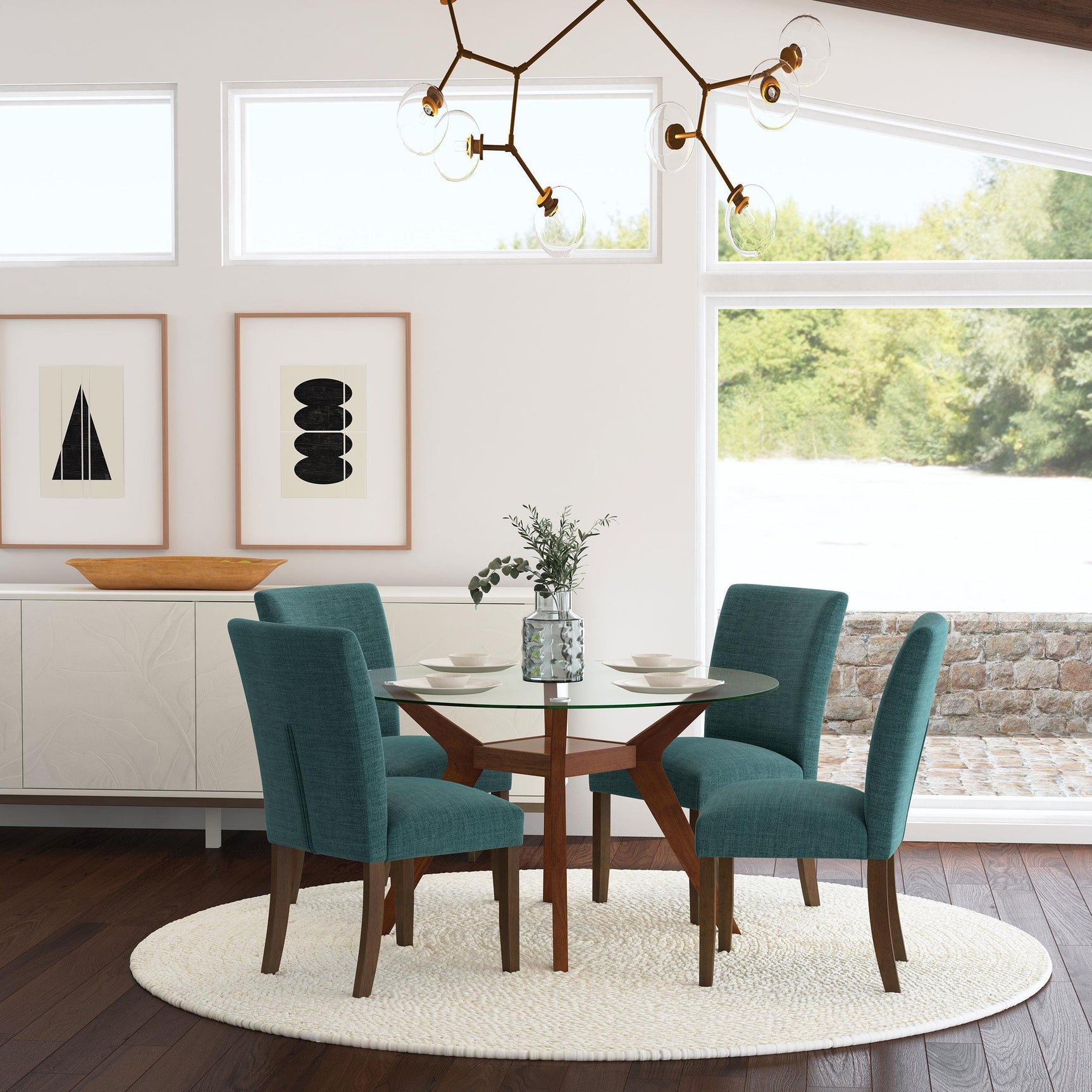 Cantley Upholstered Dining Side Chair Blue (Set of 2) 106377