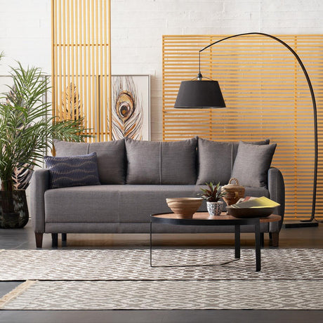 Smart Belzoni Brown/blue 3-Seater Sofa Bed With Storage - Ella Furniture