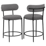 Viola Boucle Upholstered Counter Chair Gray (Set of 2)