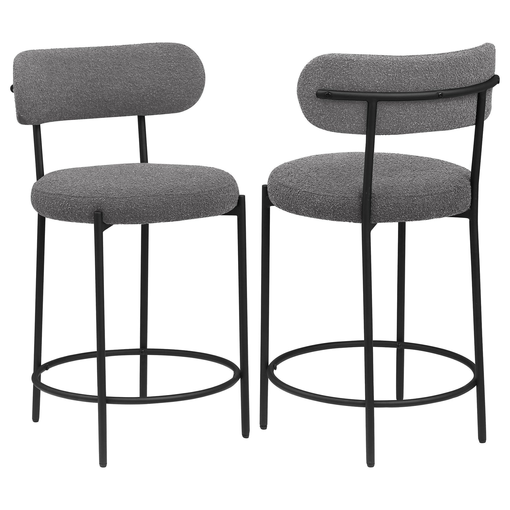 Viola Boucle Upholstered Counter Chair Gray (Set of 2)