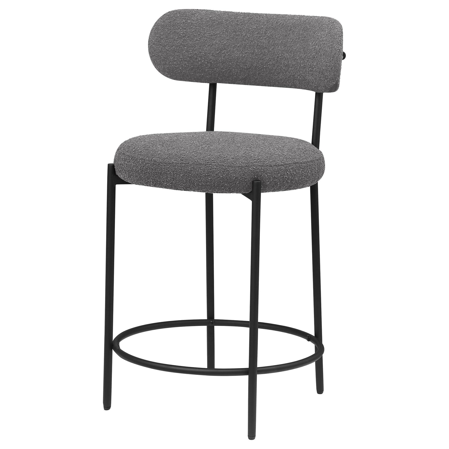 Viola Boucle Upholstered Counter Chair Gray (Set of 2)