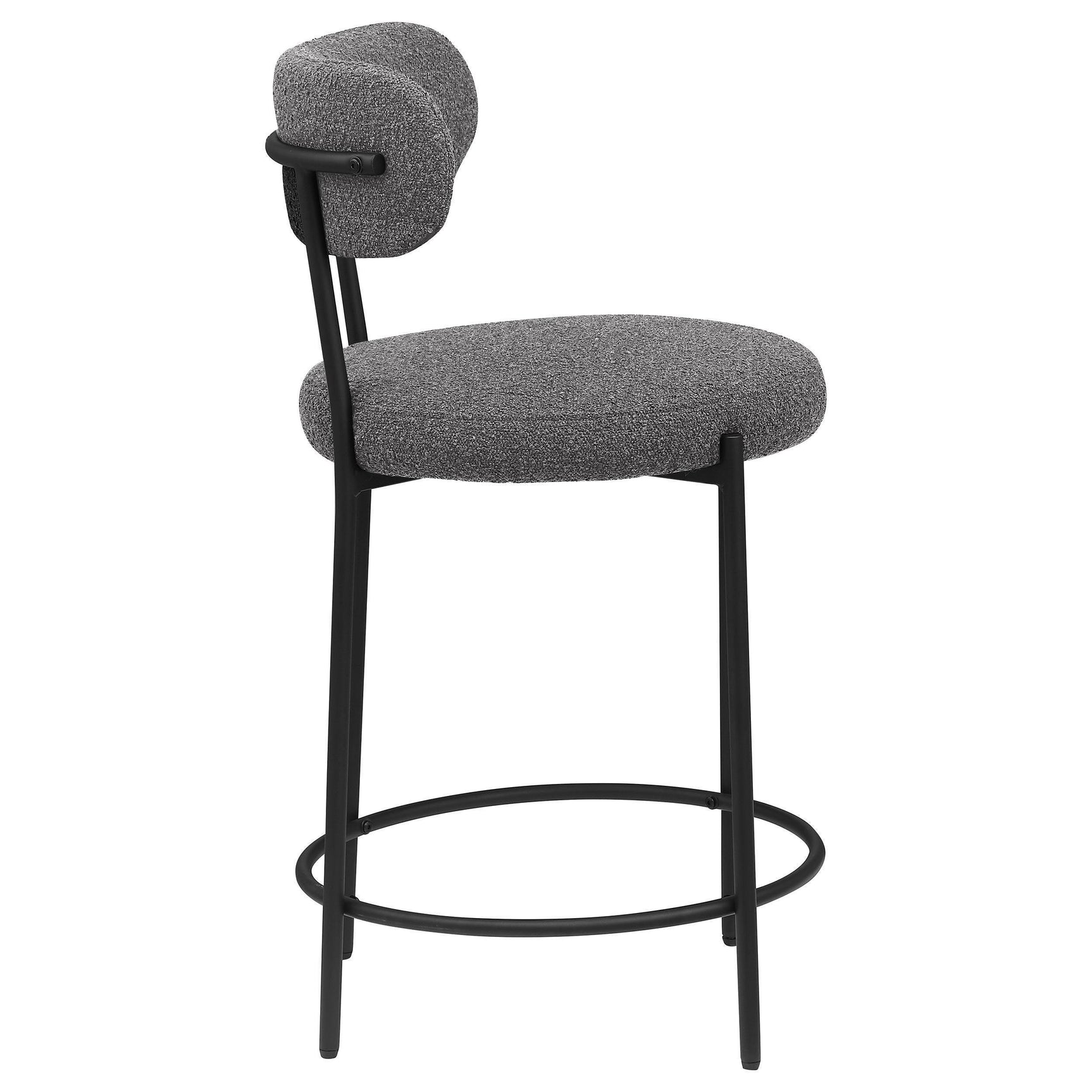 Viola Boucle Upholstered Counter Chair Gray (Set of 2)