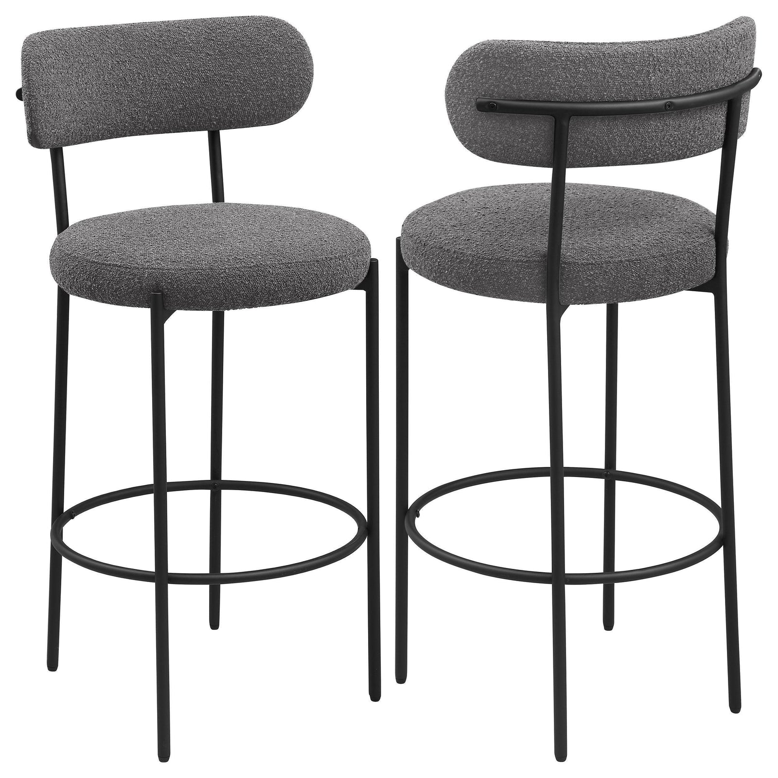 Viola Boucle Upholstered Bar Chair Gray (Set of 2)