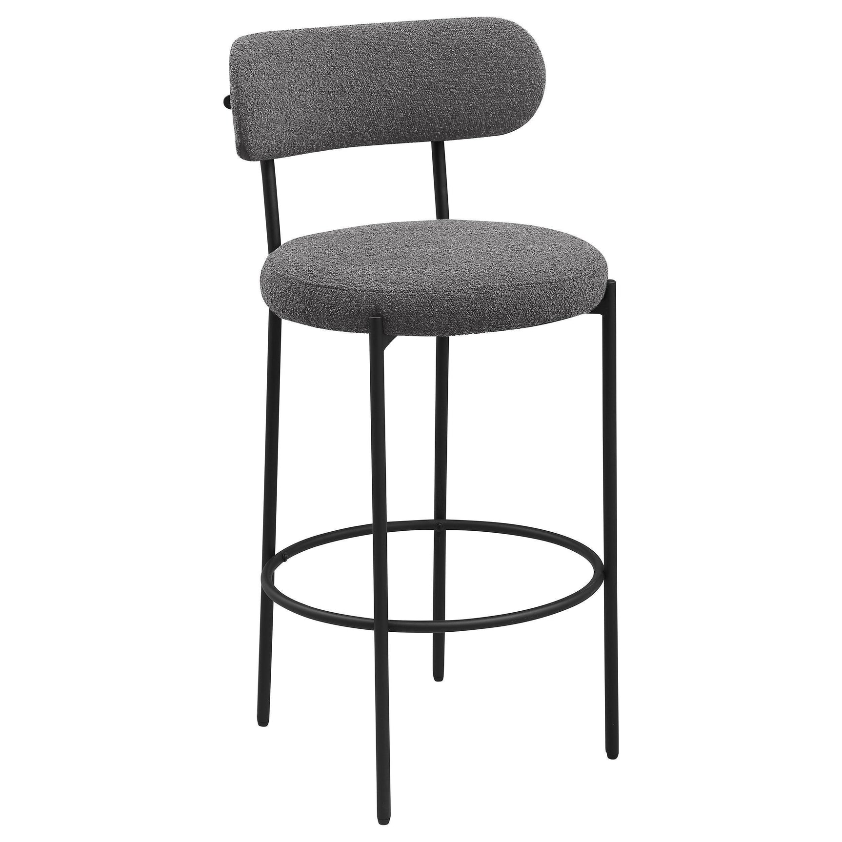 Viola Boucle Upholstered Bar Chair Gray (Set of 2)