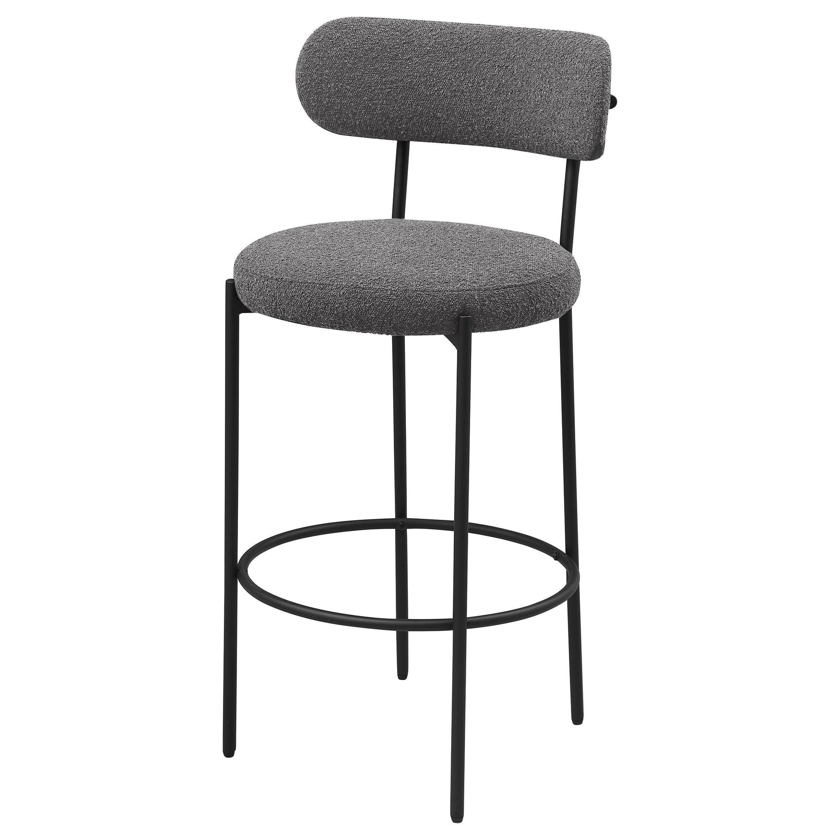 Viola Boucle Upholstered Bar Chair Gray (Set of 2)