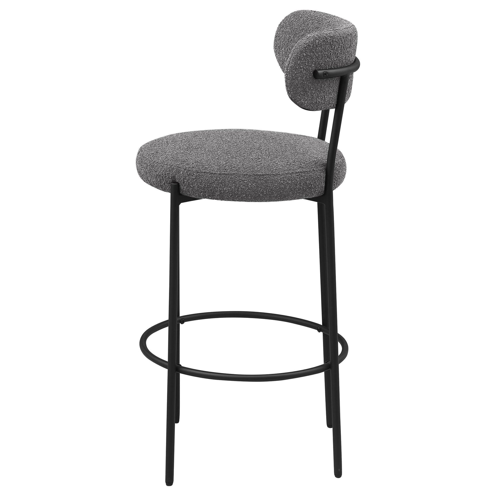 Viola Boucle Upholstered Bar Chair Gray (Set of 2)