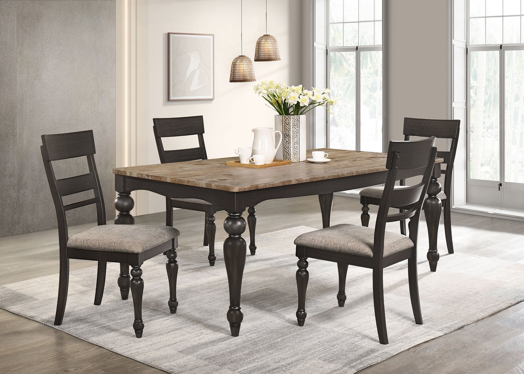 Bridget Brown Rectangular Dining Room Set