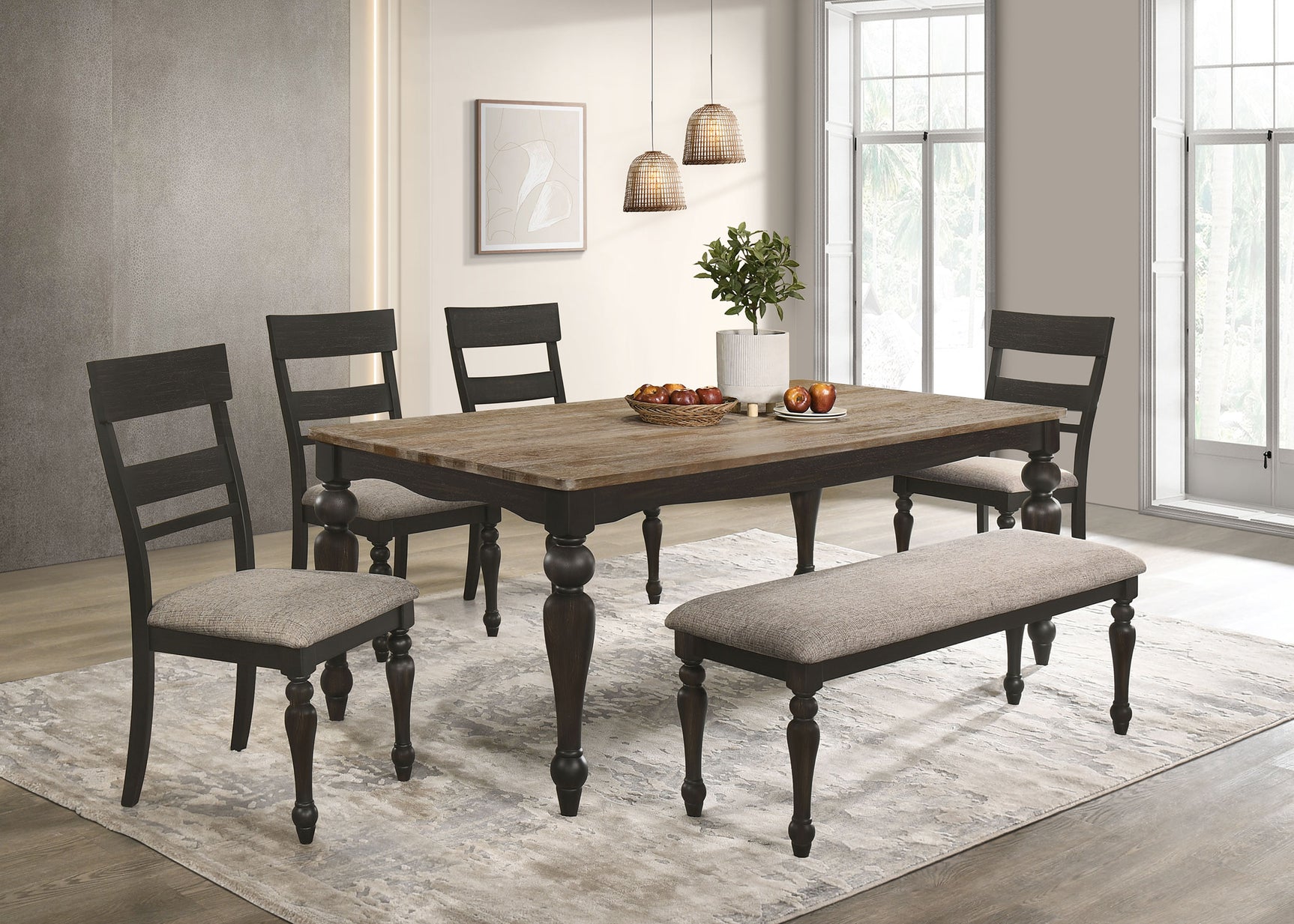 Bridget Brown Rectangular Dining Room Set