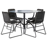 Aviano Gunmetal Round Glass Top Dining Room Set