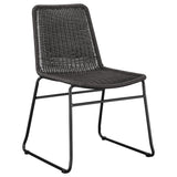 Aviano Gunmetal Round Glass Top Dining Room Set