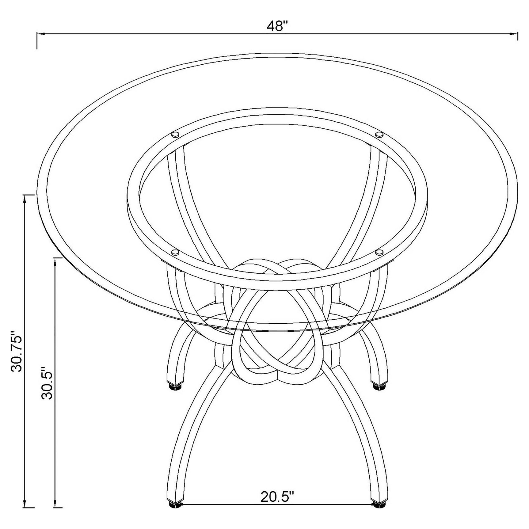 Aviano Gunmetal Round Glass Top Dining Room Set