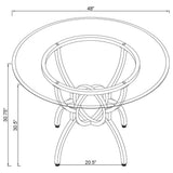 Aviano Gunmetal Circular Dining Set with 4 Anthracite Leatherette Chairs